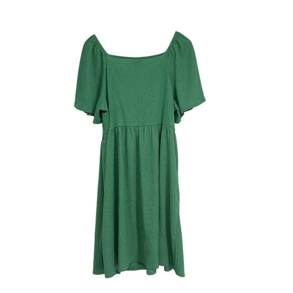 Ava & Viv Kelly Green Smocked Knee Length Dress Size 3X Cottage Coquette - Picture 2 of 6